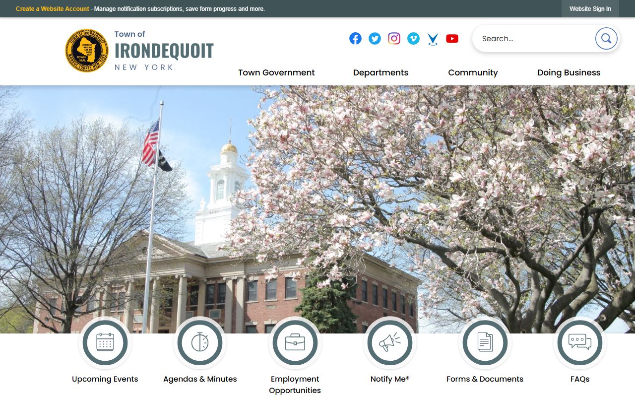 Irondequoit Town Clerk services page