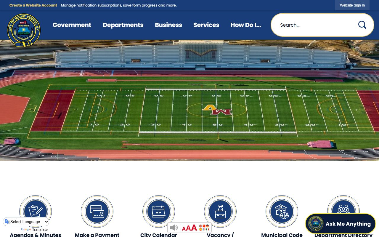 Mount Vernon City Clerk services page