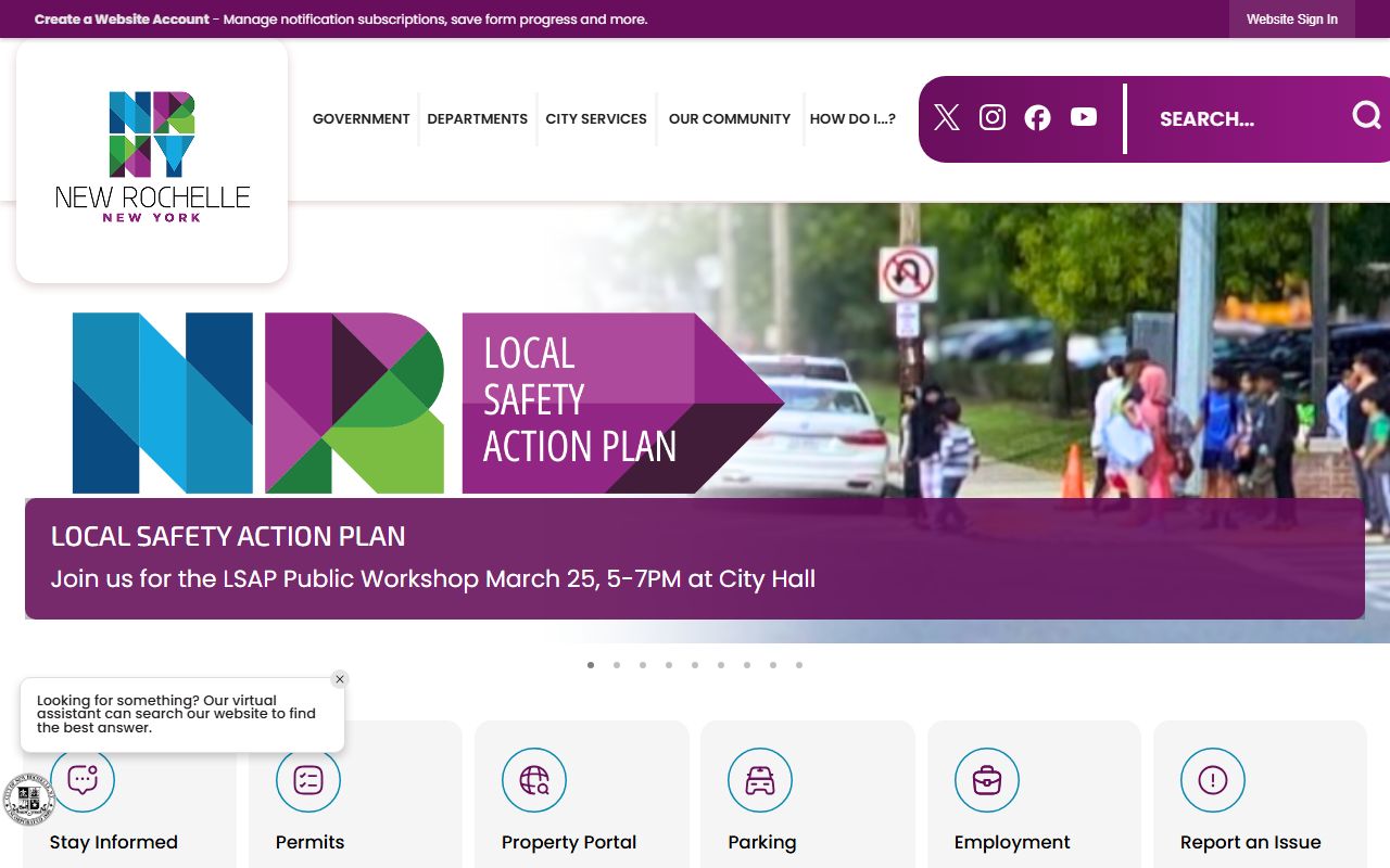 New Rochelle City Clerk services page