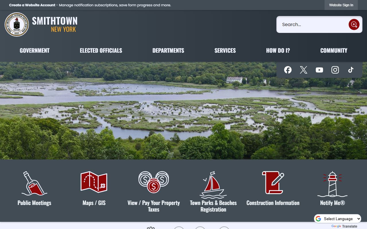 Smithtown Town Clerk services page