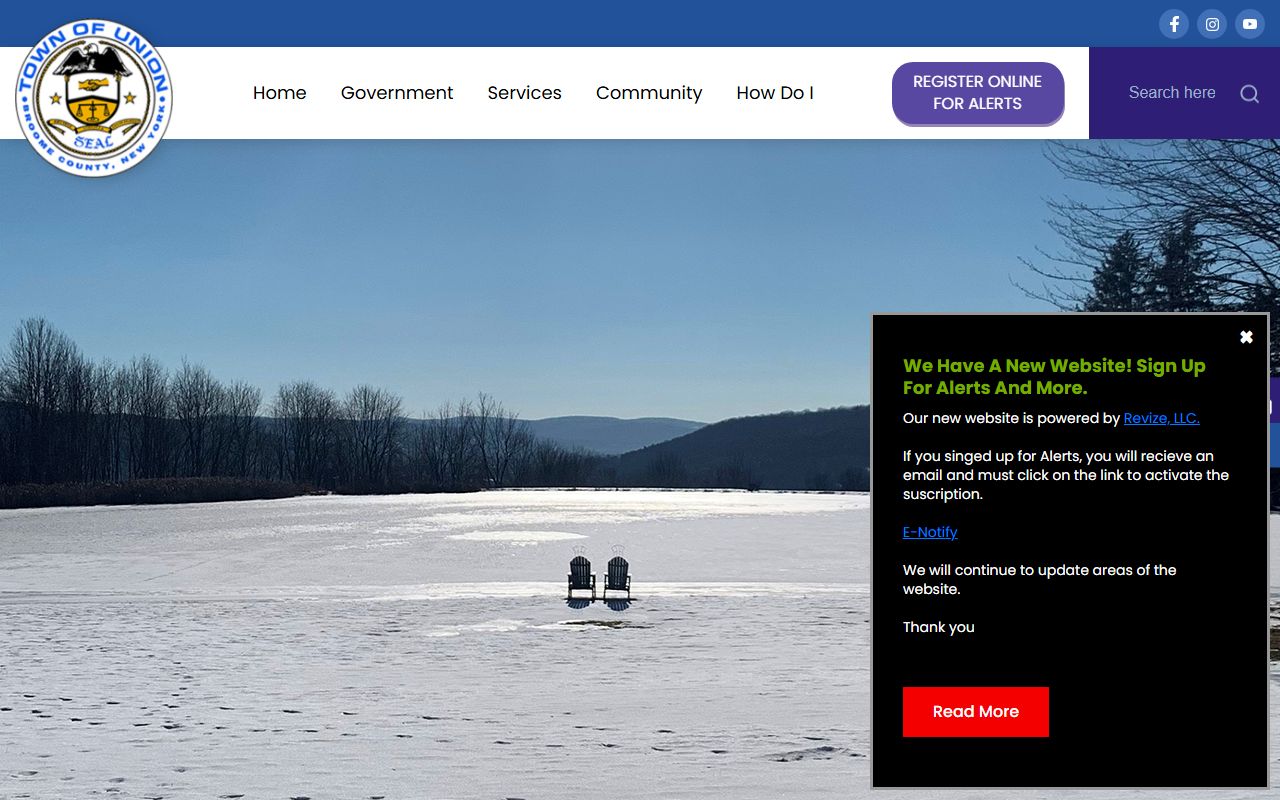 Union Town Clerk services page