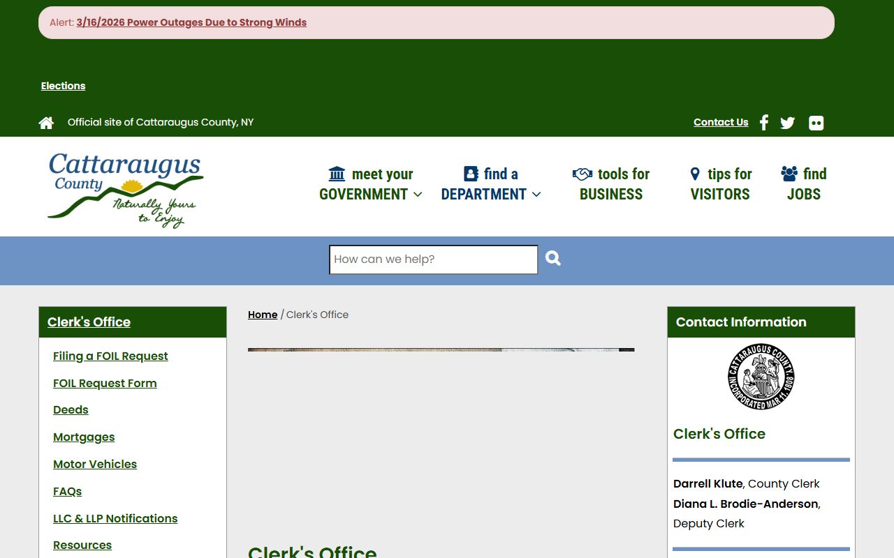 Cattaraugus County Clerk official website