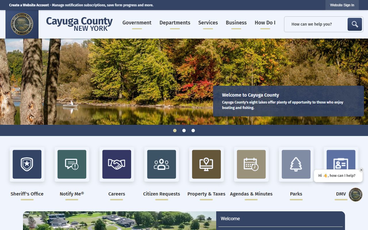 Cayuga County Clerk services page