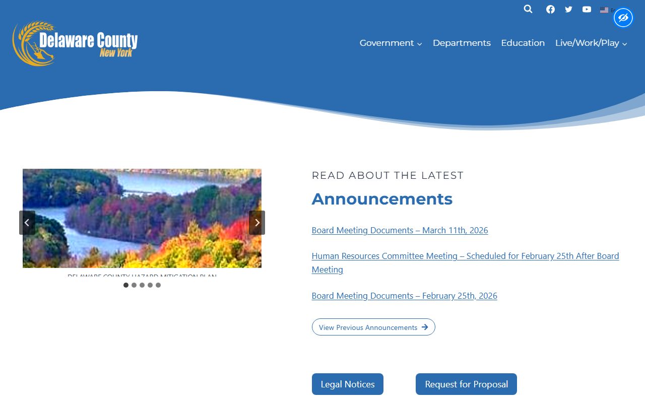 Delaware County Clerk official website showing marriage records services