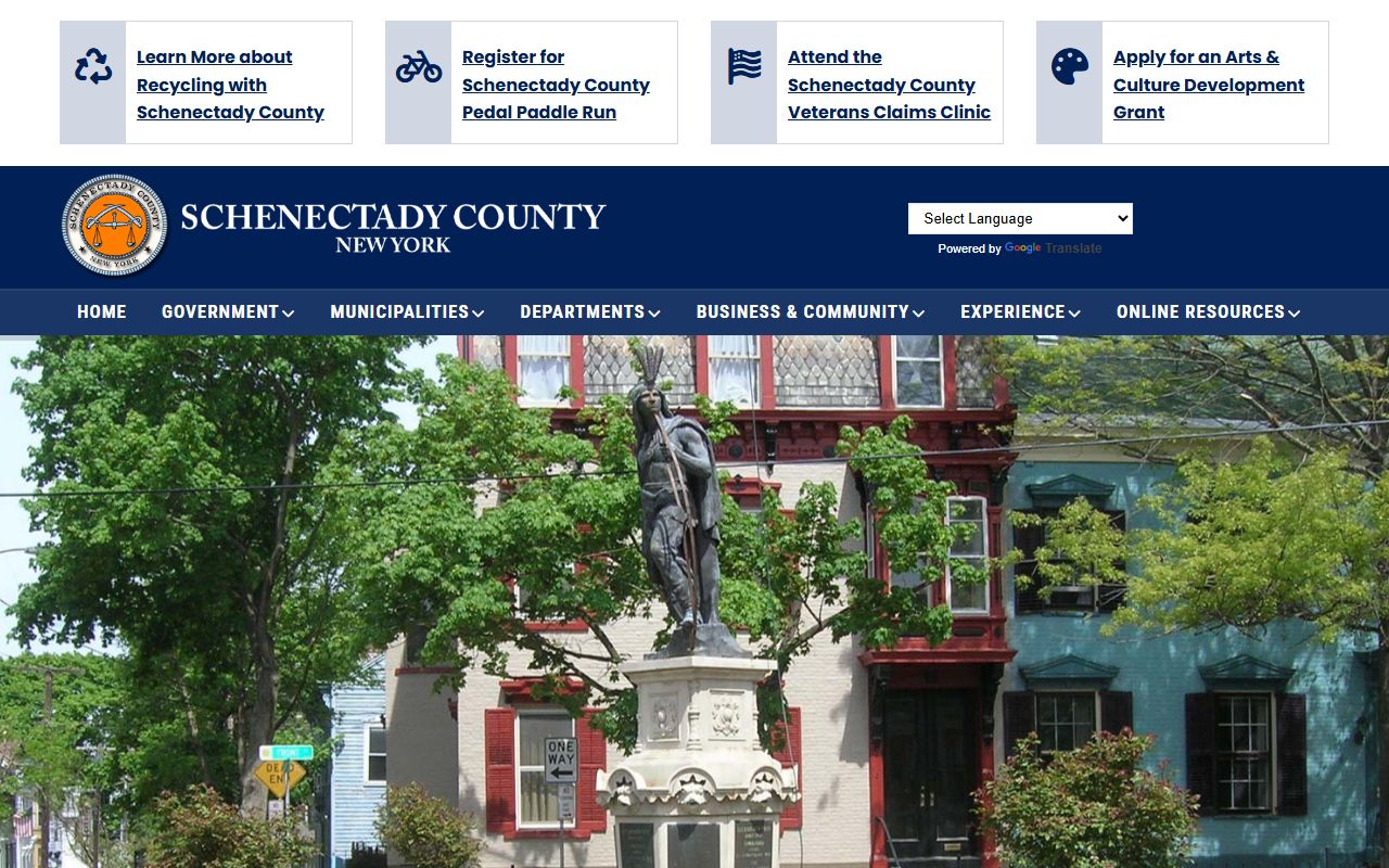 Schenectady County Clerk website with county services information